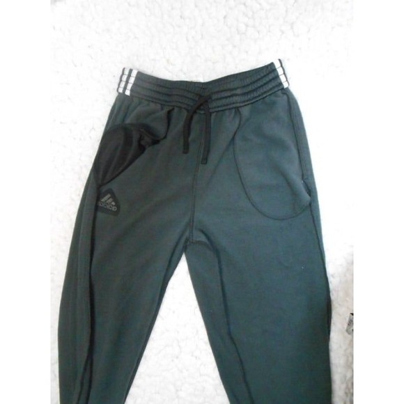 Adidas Youth Large (14-16) gray with white strips jogger sweatpants with pockets - Picture 5 of 8